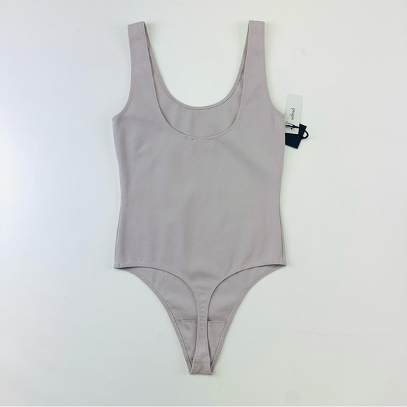 Aritzia Leila bodysuit NEW Small lilac fog thong style scoop neck fitted Wilfred - Picture 5 of 7